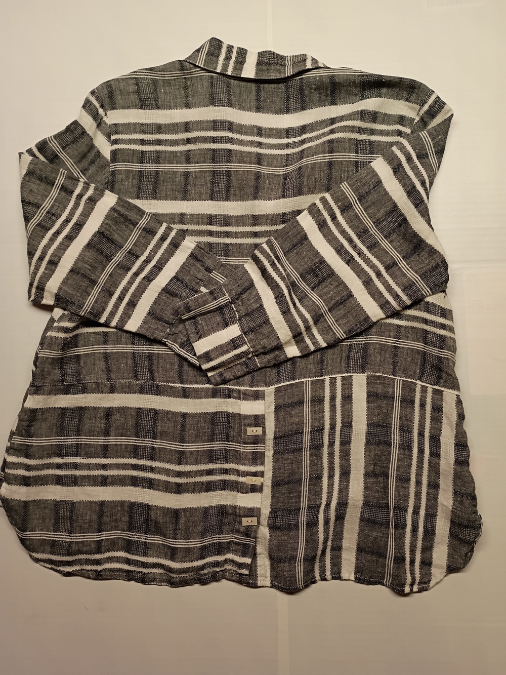 Linen Striped Button-Down Shirt - Picture 9 of 11